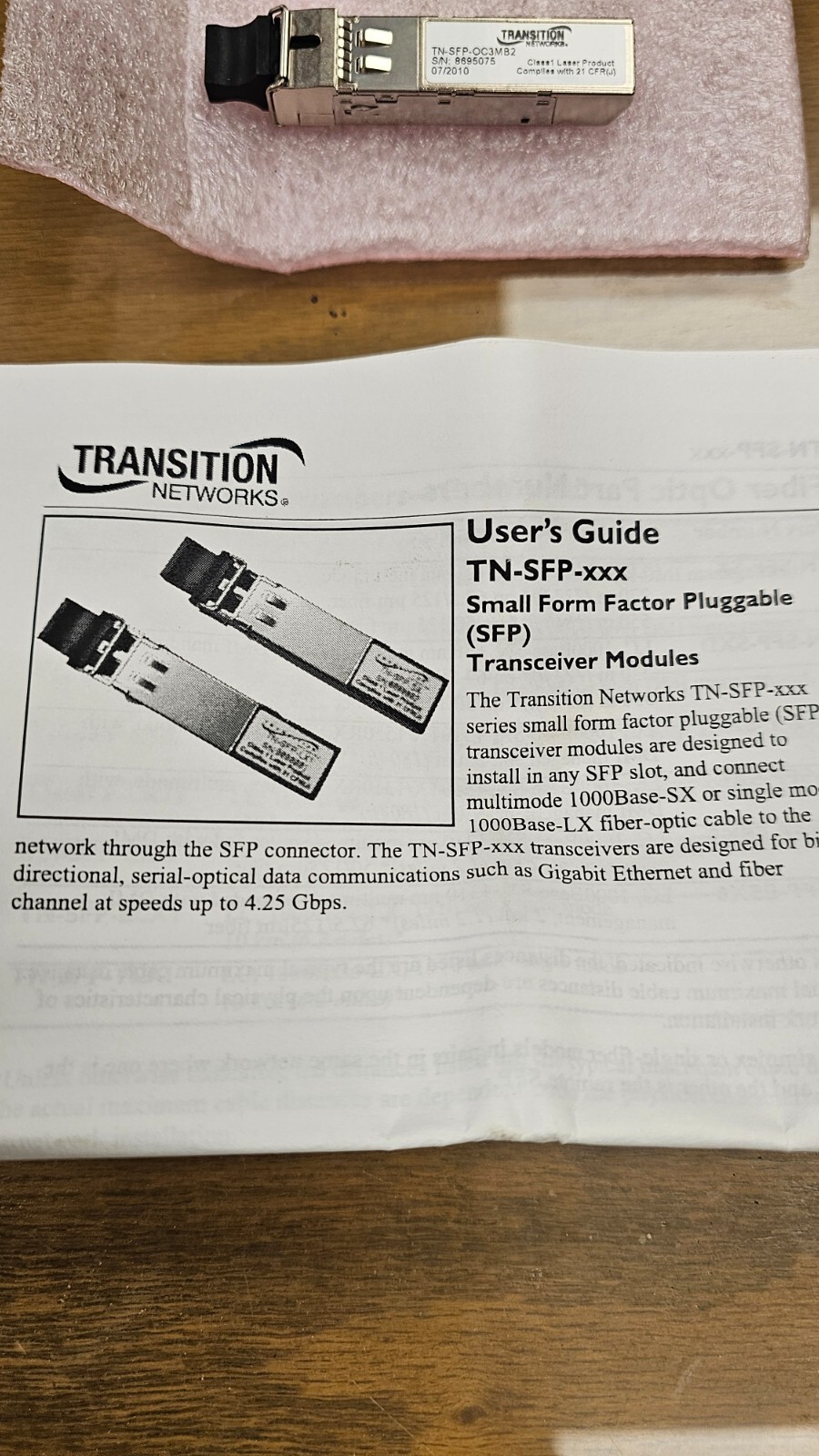 Transition Networks TN-SFP-OC3MB2 Transceiver Module