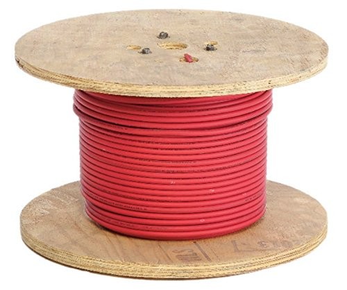 Ultra-Flex Car Battery/Welding Cable – 1/0 Gauge, Red – 15 Feet – and 5 Lugs