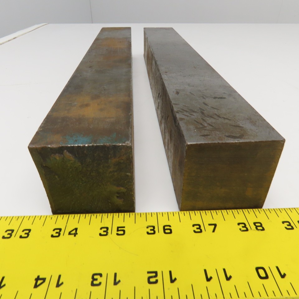 2″ Square Mild Steel Bar Stock 12″ OAL Lot Of 2