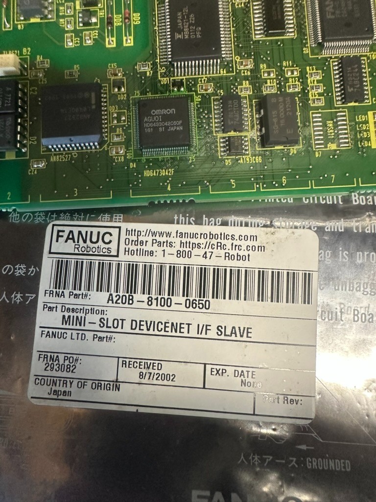 Fanuc A20B-8100-0650, Mini Slot Devicenet I/F Slave New in Bag, Priority Mail