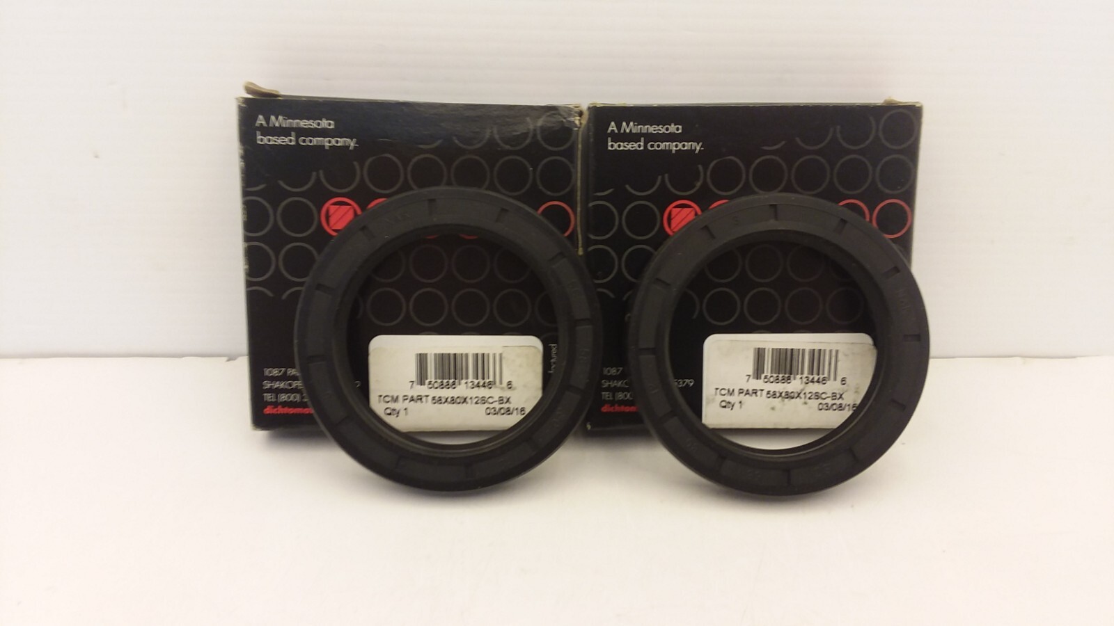 TCM 58X80X12SC-BX METRIC OIL SEAL 58MM SHAFT 80MM OD 12MM WIDTH LOT OF 2 NIB