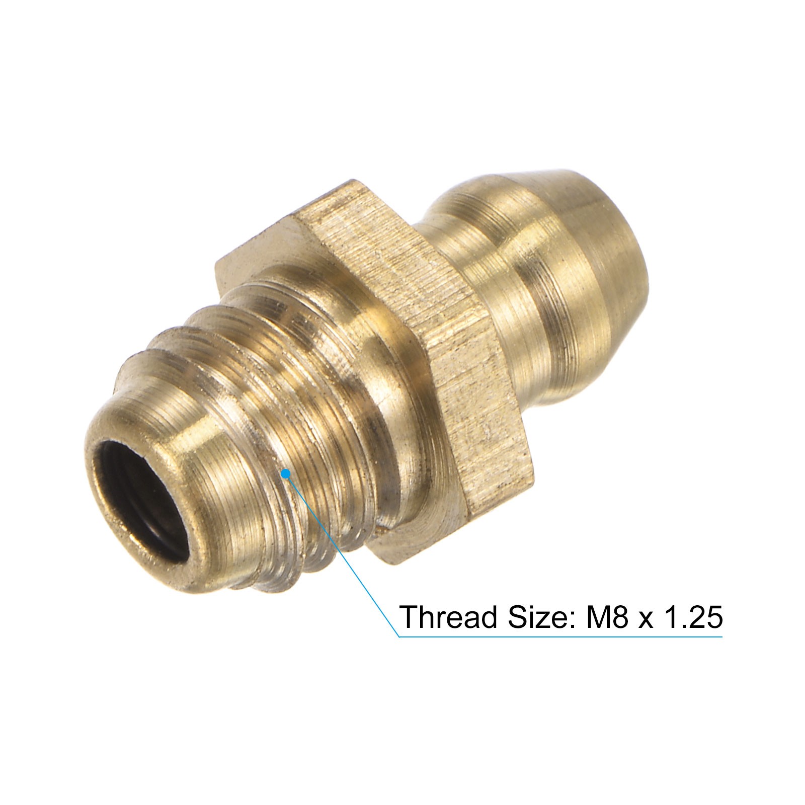 Brass Straight Hydraulic Grease Fitting Accessories M8 x 1.25mm Thread 20Pcs