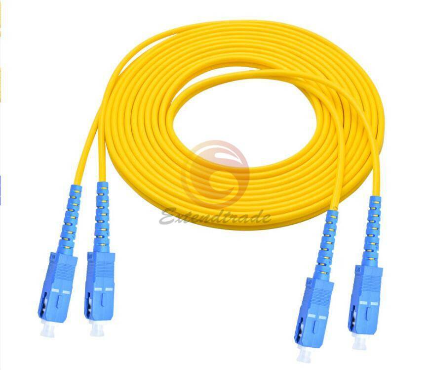 20M SC-SC UPC 9/125 Duplex Single-Mode Fiber Optic Patch Cord PVC Fiber Cable