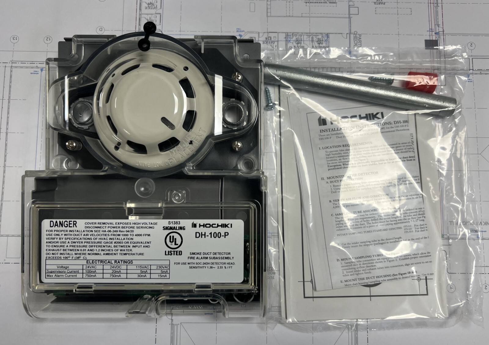 New DH-100-P Hochiki Air Duct smoke detector 24VAC/24VDC/115VAC/230VAC