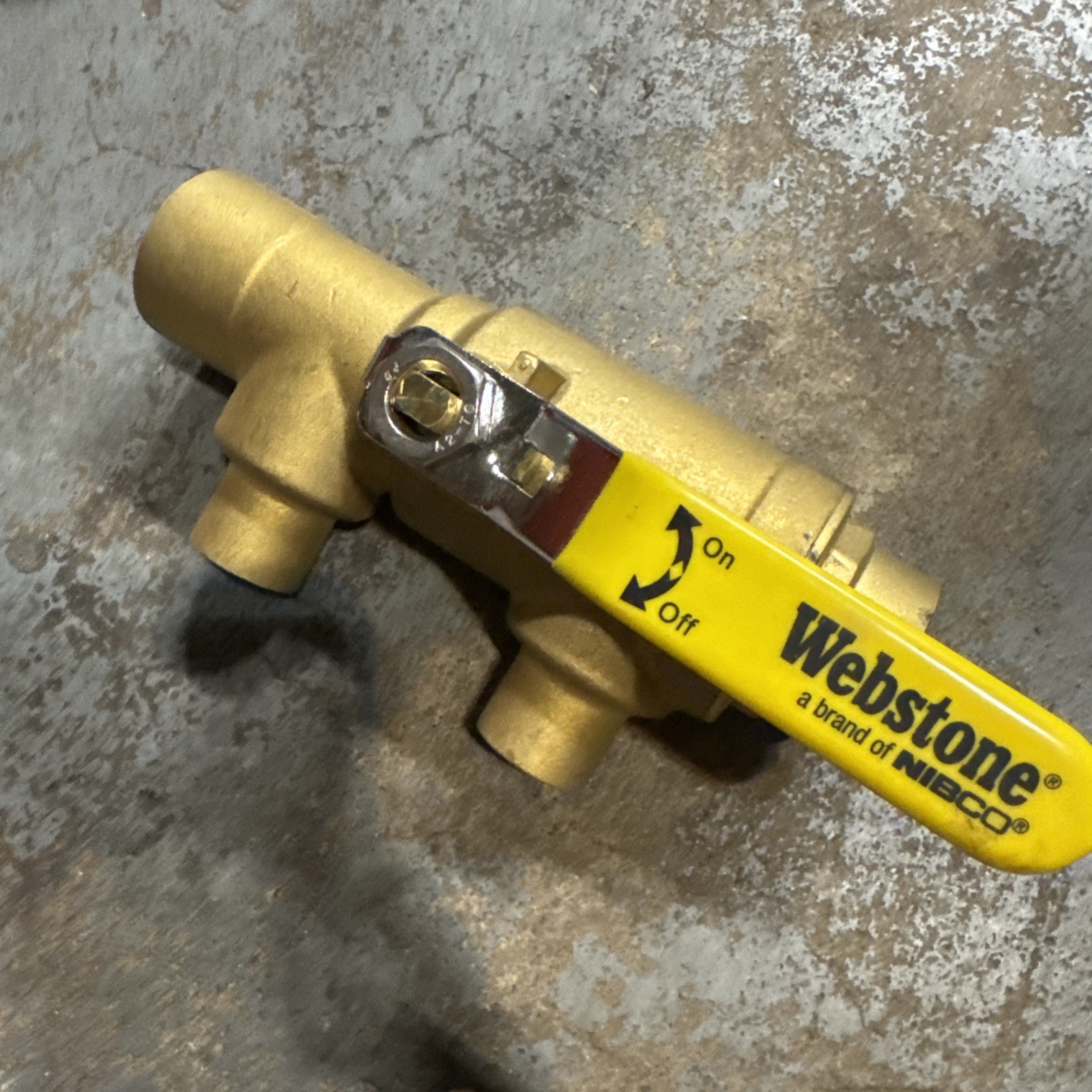 Webstone H-58653 1-1/4″ x 3/4″ SWT Brass Purge Tee Full Port Ball Valve