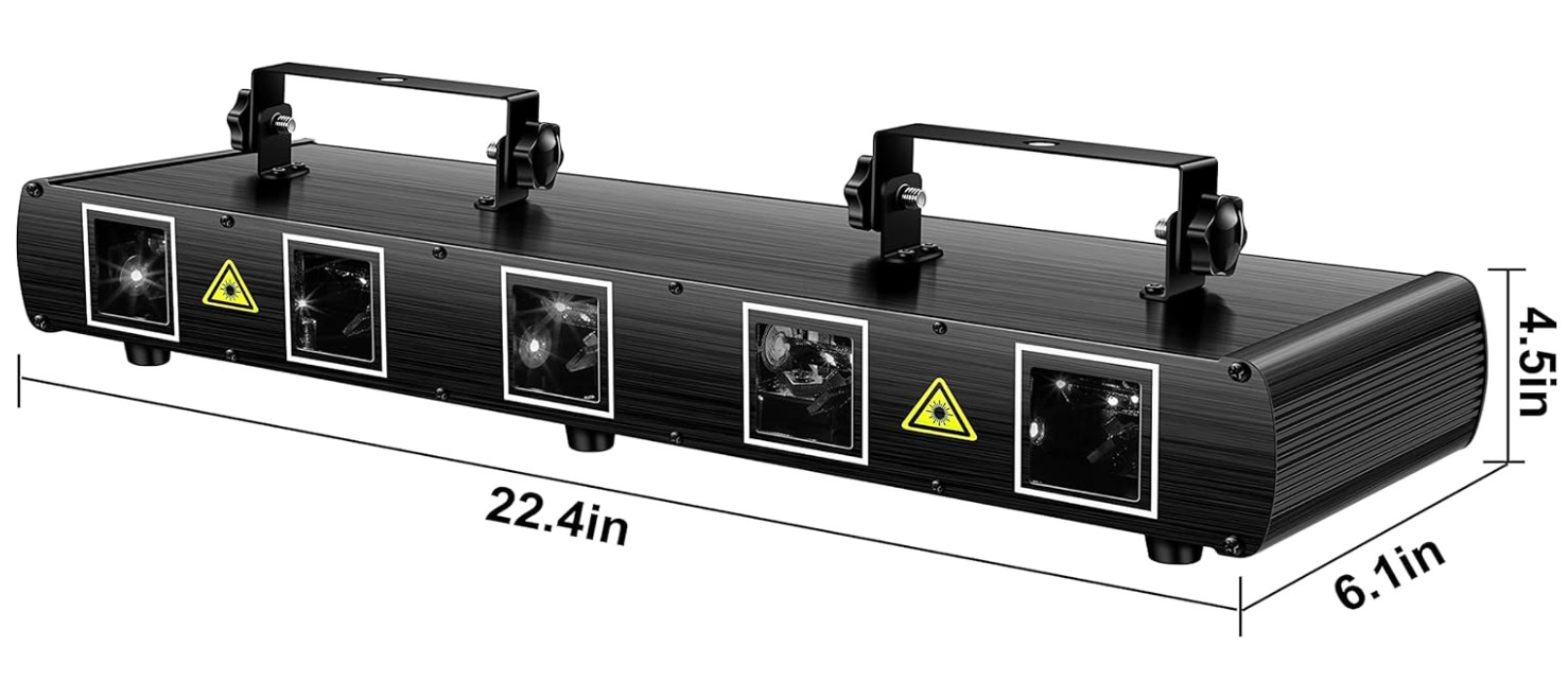 Luces Láser DJ RGBYC con Control DMX y Efectos Música para Fiesta Disco