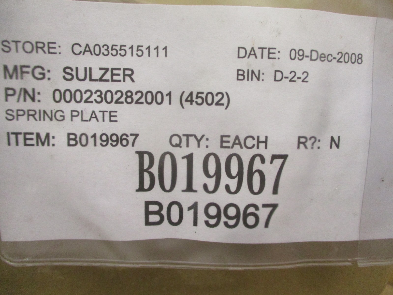 New Burckhardt Compression 2D200-1F Spring Plate for Guide Bearing D144 53119PRX