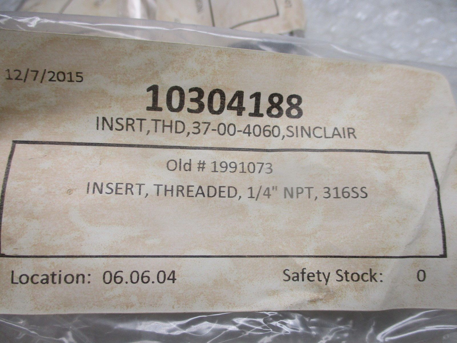 SINCLAIR 37-00-4060 INSERT LOT OF 3 NSNP