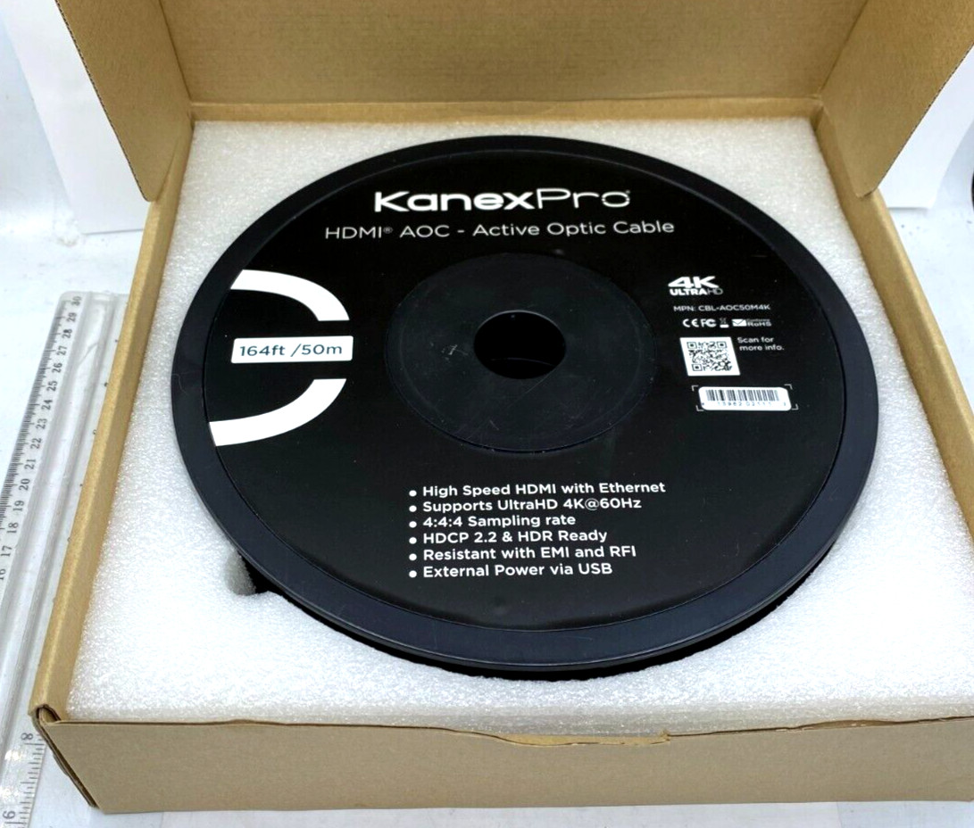 KanexPro HDMI AOC Active Optic Cable 4K 164ft CBL-AOC50M4K NIB