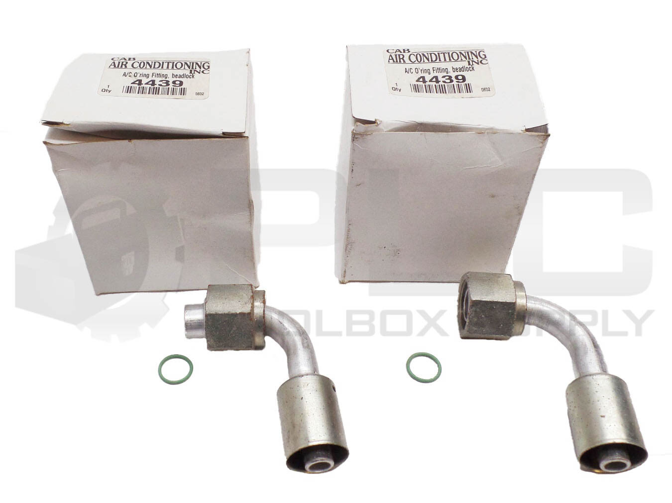 LOT OF 2 NEW CAB AIR CONDITIONING INC 4439 A/C O’RING FITTING BEADLOCK 1″ID