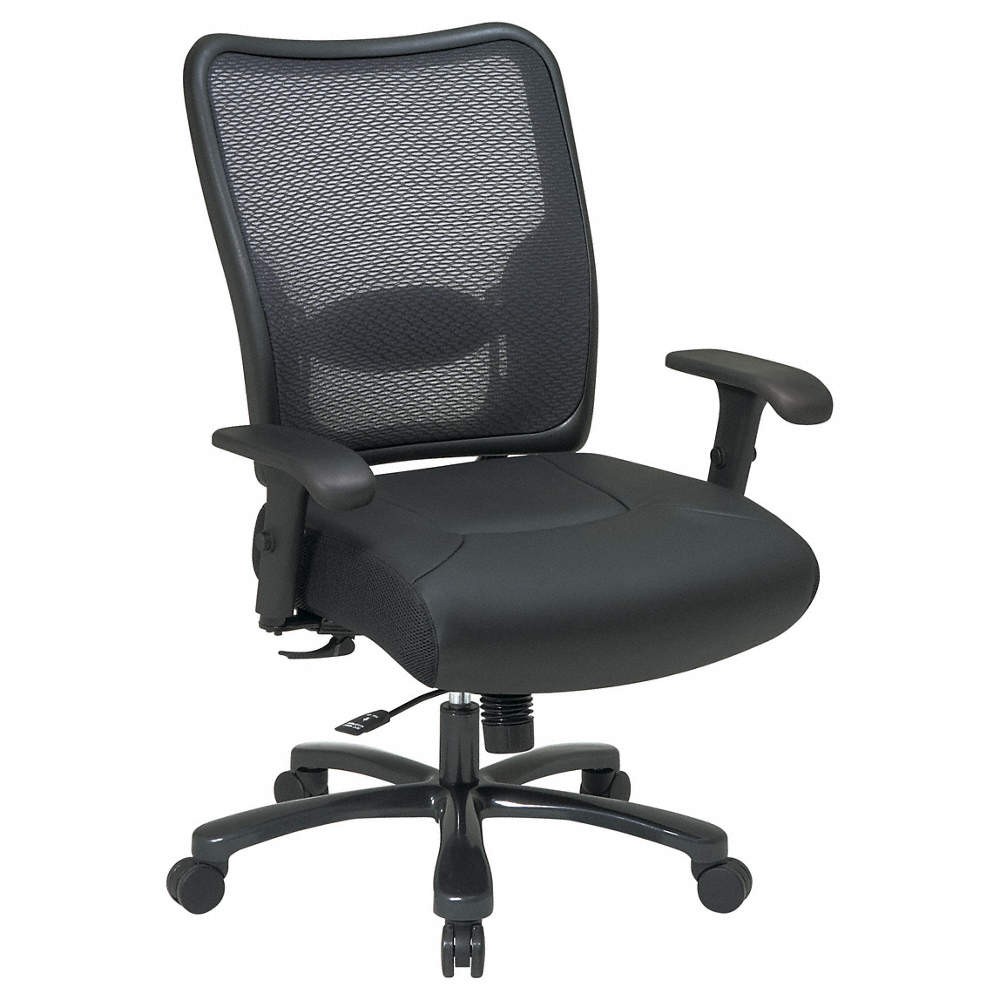 OFFICE STAR 75-47A773 Office Chair,45.563 in H,Black 15Z371