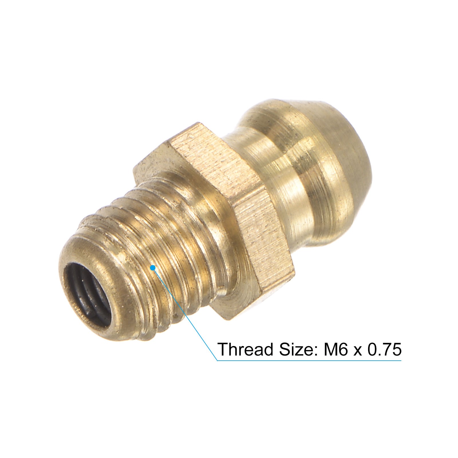 Brass Straight Hydraulic Grease Fitting Accessories M6 x 0.75mm Thread 20Pcs