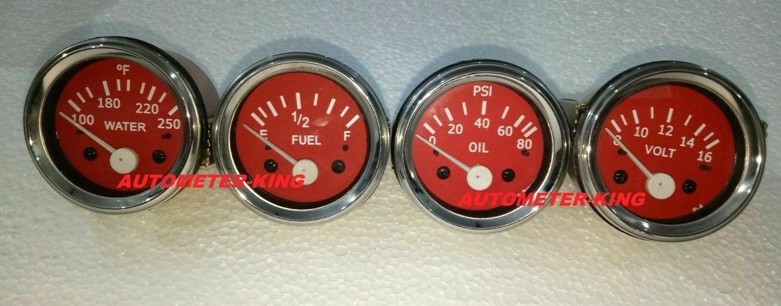 2″ / 52mm Electrical Oil Pressure Temperature Volt Fuel Gauge – Red Face