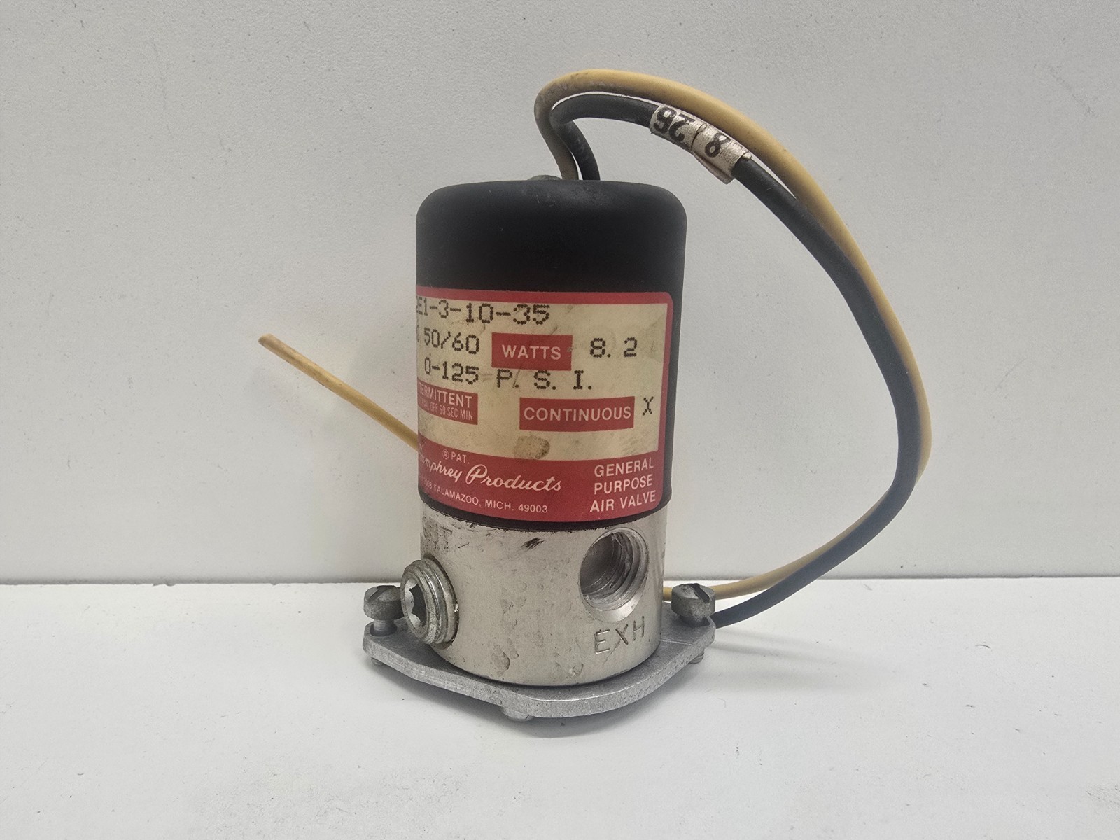 GOOD USED! HUMPHREY 3-WAY SOLENOID VALVE T062E1-3-10-35-120/50/60