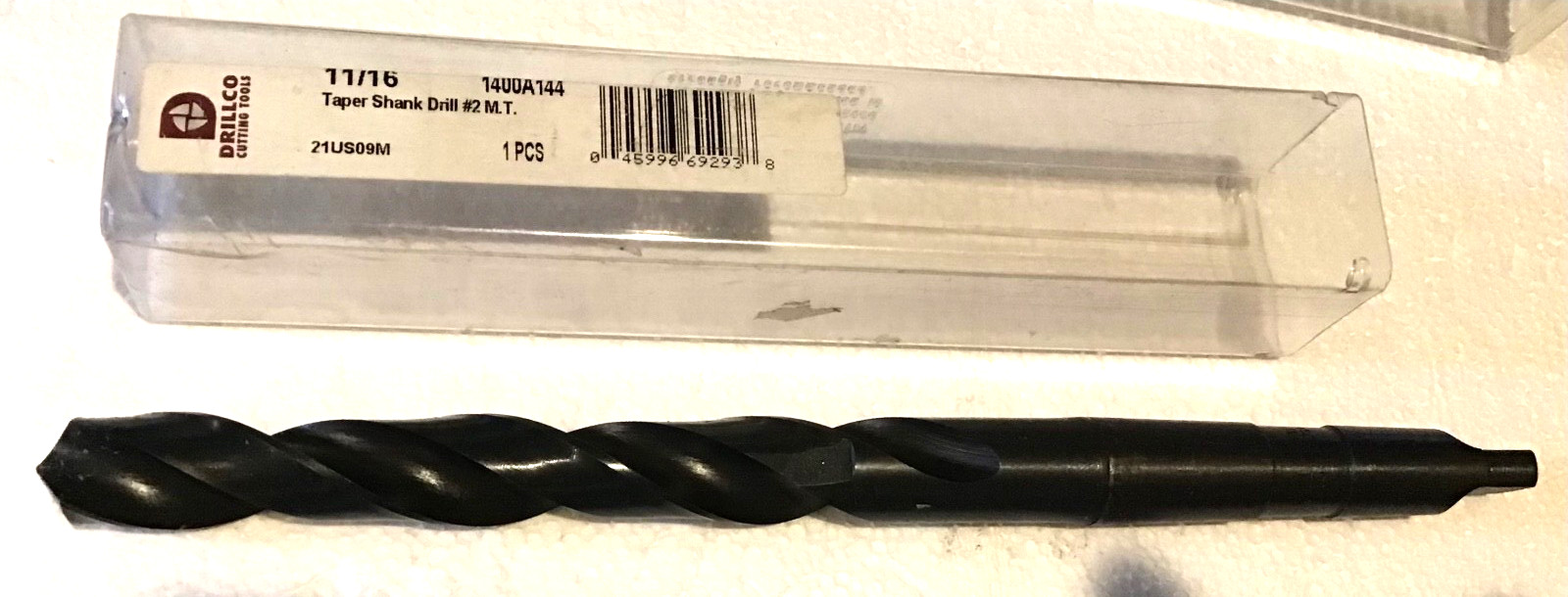 Drillco HSS Taper Shank Drill: 11/16″ Drill Bit Size #2 Taper Shank