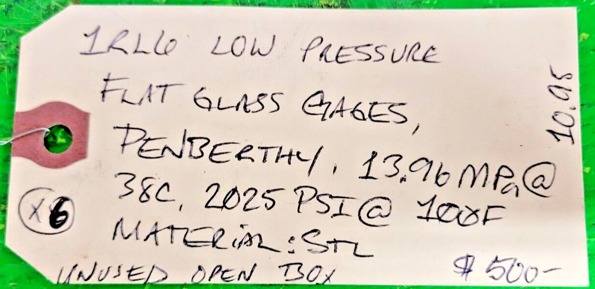 🟠PENBERTHY FLAT GLASS GAGES 1RL6 LOW PSI STEEL PESSCO OFFERING 1 G072224-1-6 🗽