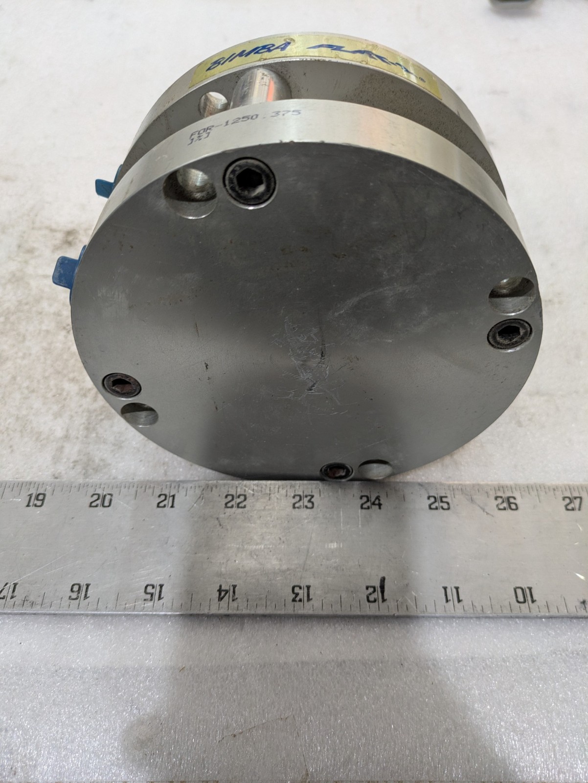 Bimba FOR-1250.375 Flat-1 Air Cylinder Reverse Acting 4in Bore 3/8in Stroke