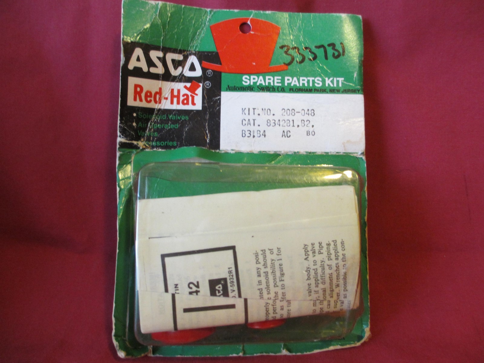 Asco Red Hat Spare Parts Rebuild Kit 8342, 208-048 Cat. 8342B1, B2, B3,B4 AC