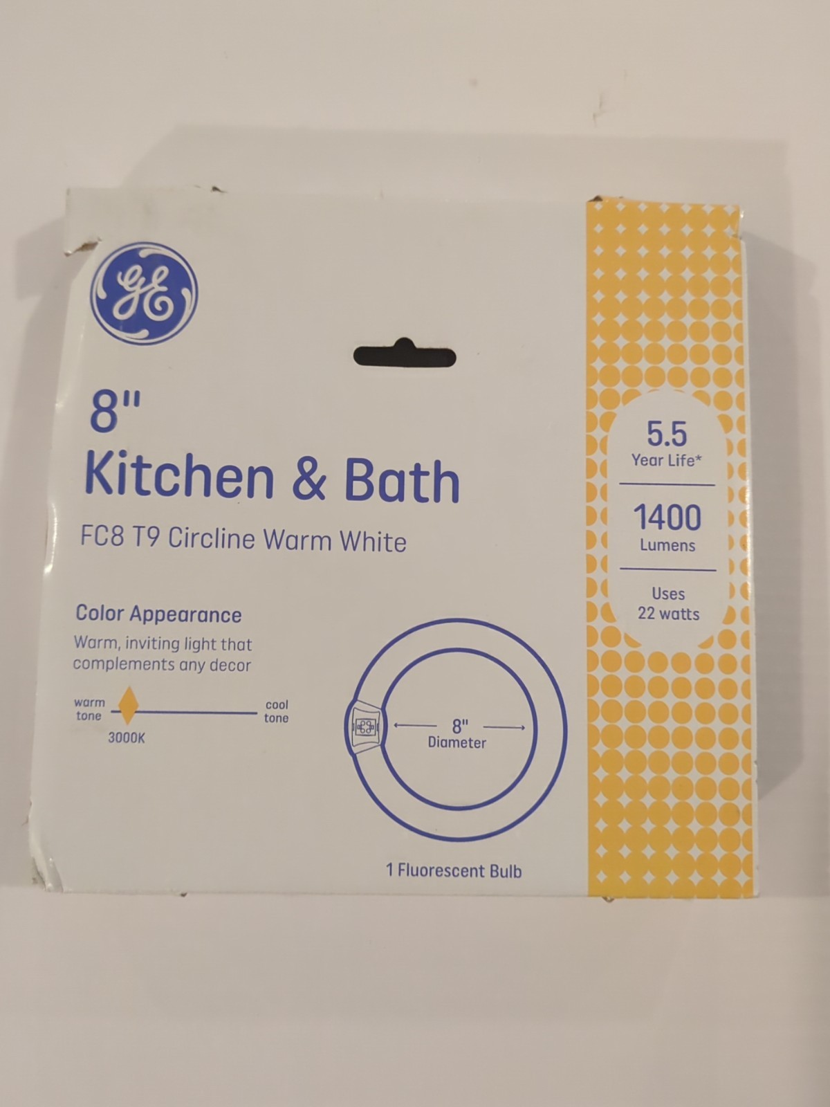 GE Lighting FC8T9/KB Circline Fluorescent Lamp 8″ 22W 3000K Warm Natural Light
