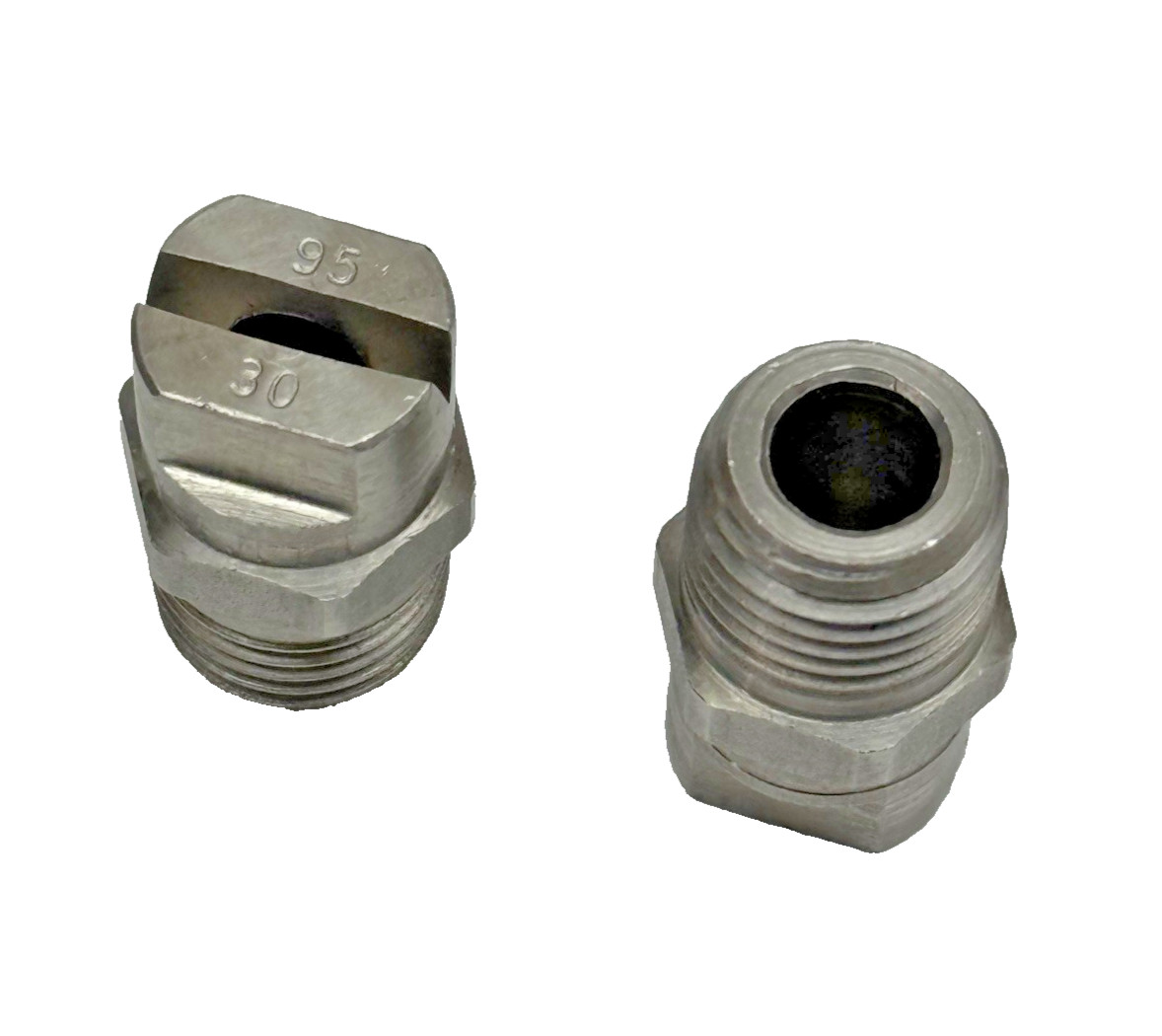 Lot Of 2, Spraying Systems H1/4U-SS9530 Stainless Steel Flat Fan VeeJet Nozzle