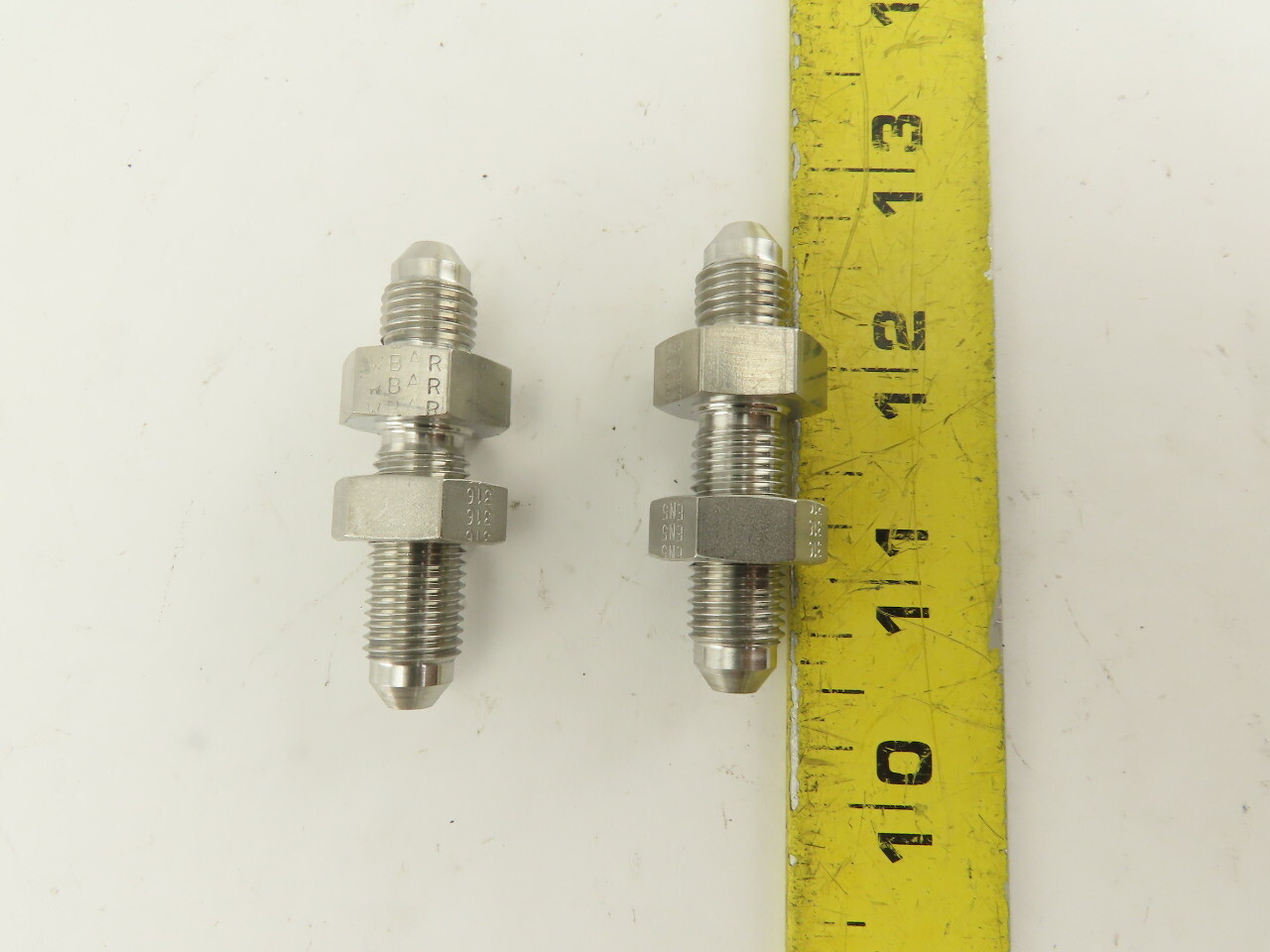 Parker 4 WTX-WLN-SS 316 Stainless Bulkhead Fitting Union 1/4″ 37° Flare Lot/2