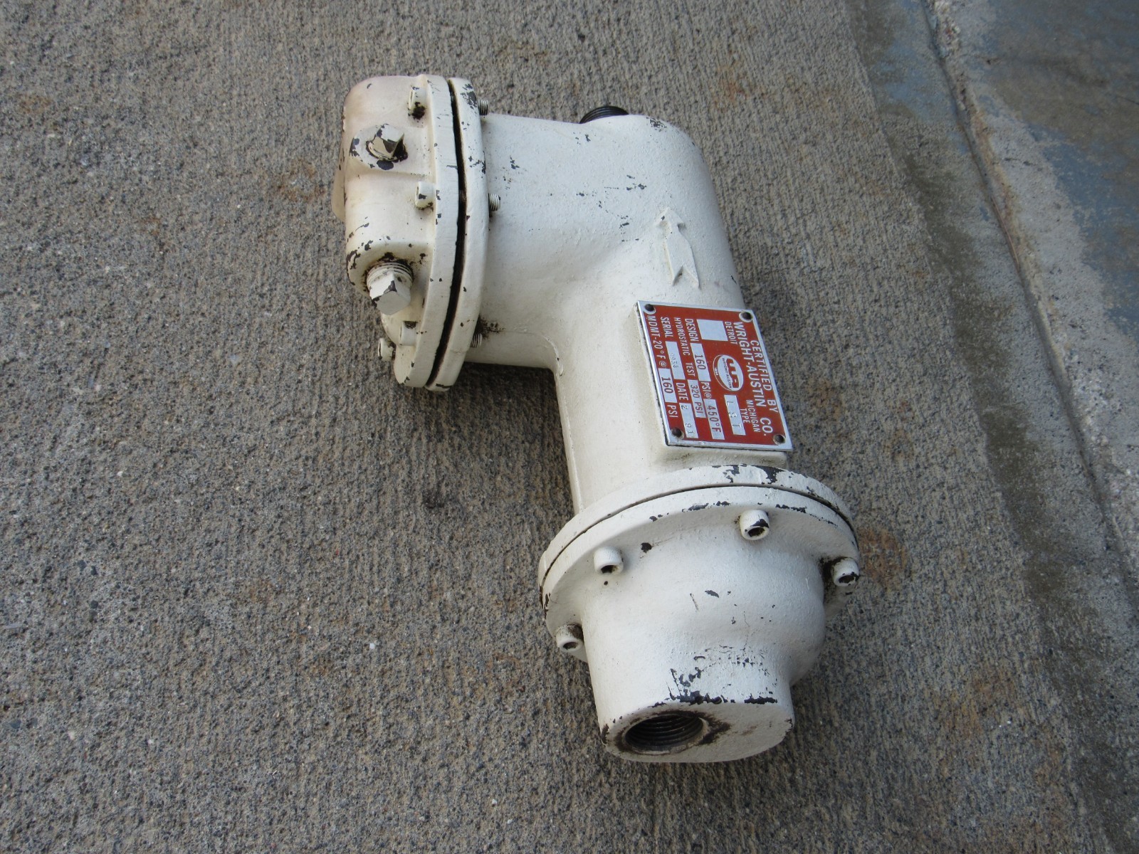 Wright Austin LST separator water oil steam compressed air lines 160 PSI 450 F