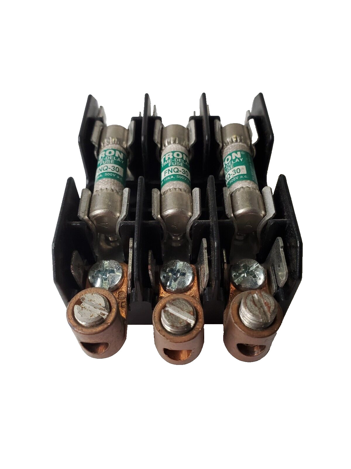 BUSSMANN FUSE BLOCK BM6033SQ M60030-3SQ 30A 600V TRON FNQ-30 FUSES 500VAC