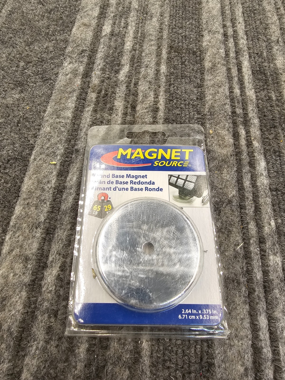 (QTY 2) MAGNET SOURCE 3LJY2: Round Base Magnet 65LB 29KG 2.64″ x .375″