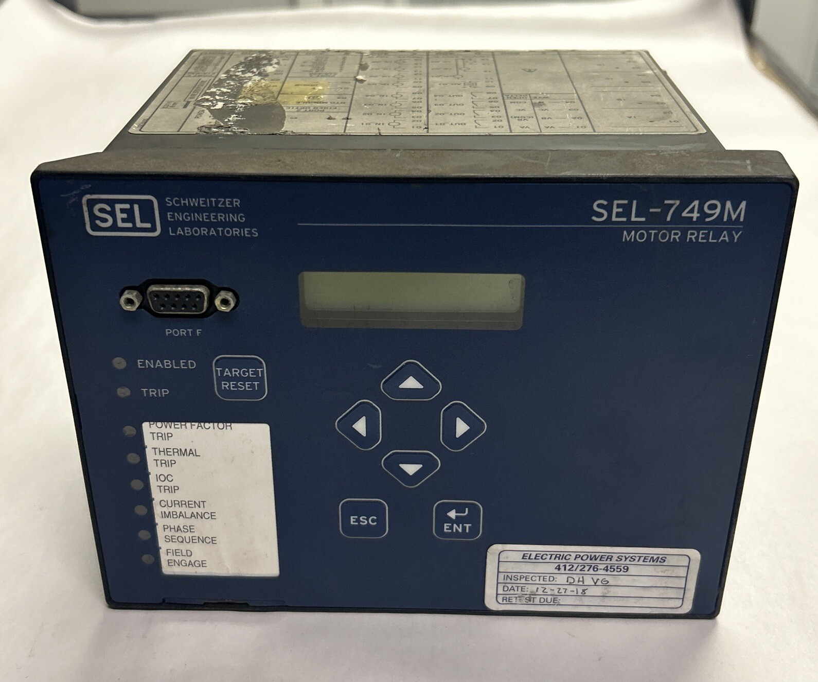 SEL,SEL-749M,MOTOR RELAY PROCESS CONTROL UNIT