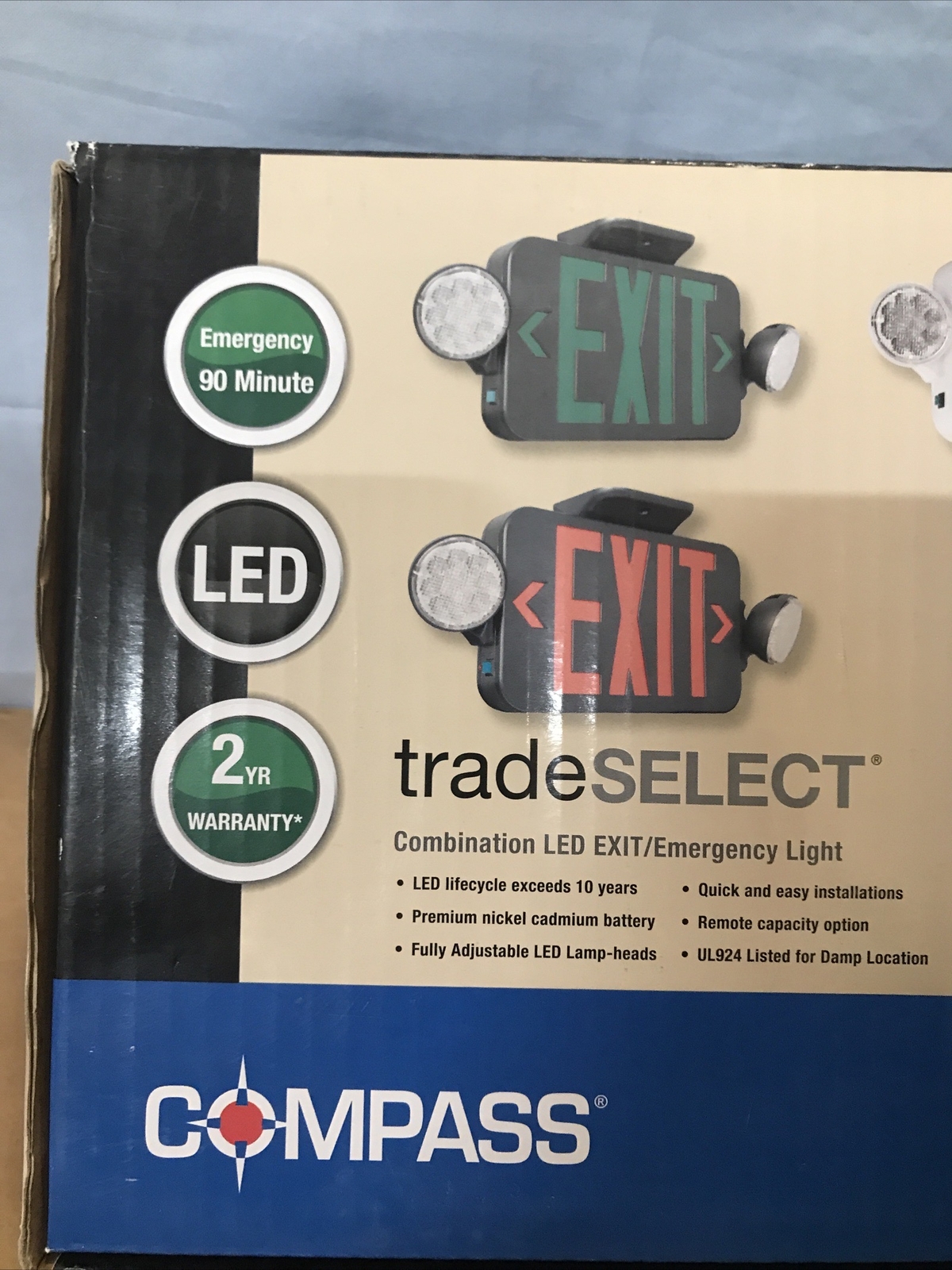 COMPASS CCRRC COMBINATION LED EXIT/EMERGENCY LIGHT 120/277V (NO BRACKET)