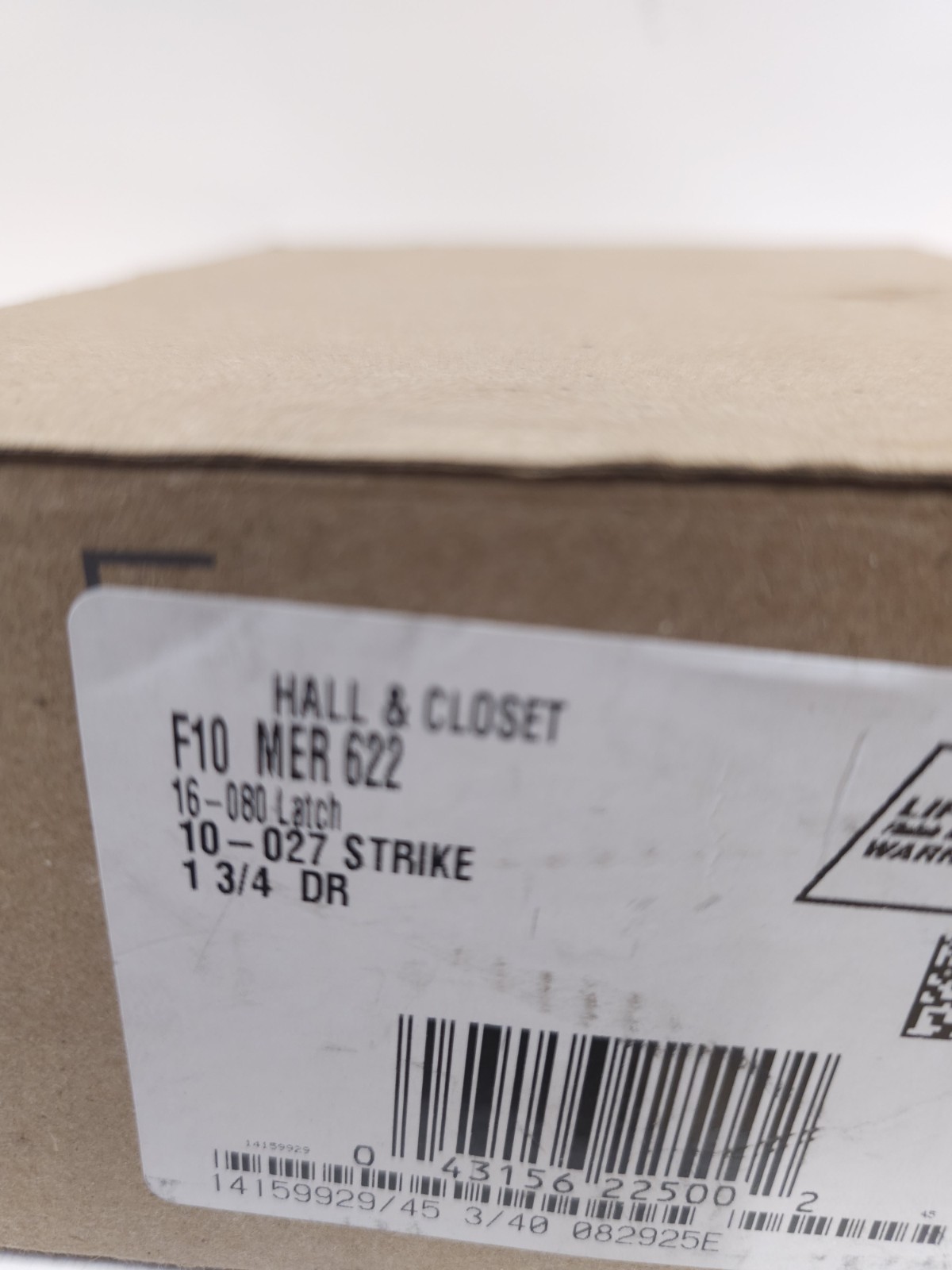Schlage F10MER622 Hall & Closet Door Lever Set Matte Black NEW 1 3/4 DR