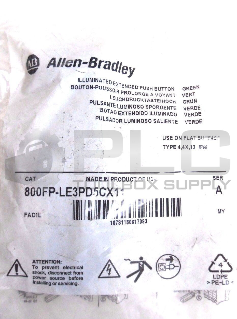 NEW ALLEN BRADLEY 800FP- LE3PD5CX11 ILLUMINATED PUSH BUTTON