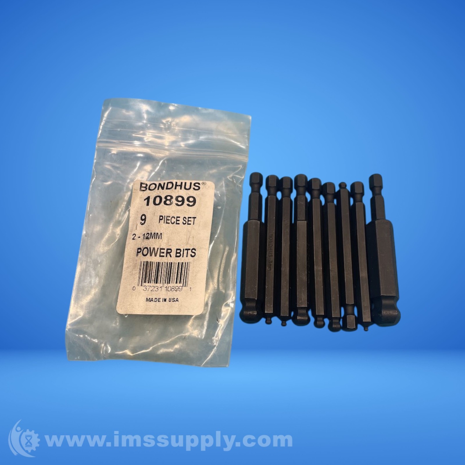 Bondhus 10899 Metric Balldriver Power Bit Set 9pcs FNOB