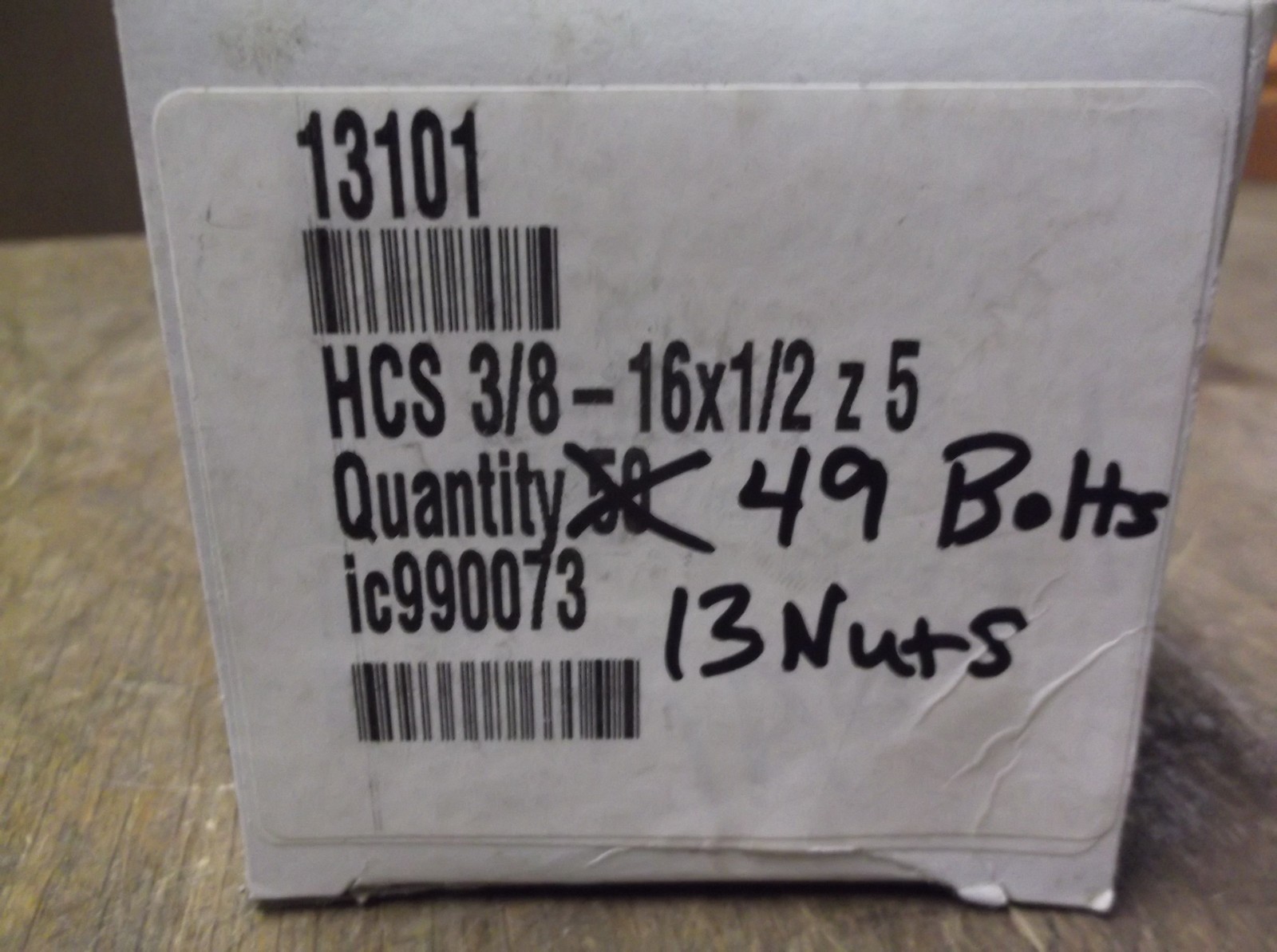 NEW Fastenal 13101 HCS 3/8-16×1/2″ Z5 IC 990073, 49-Bolts, 13-Nuts