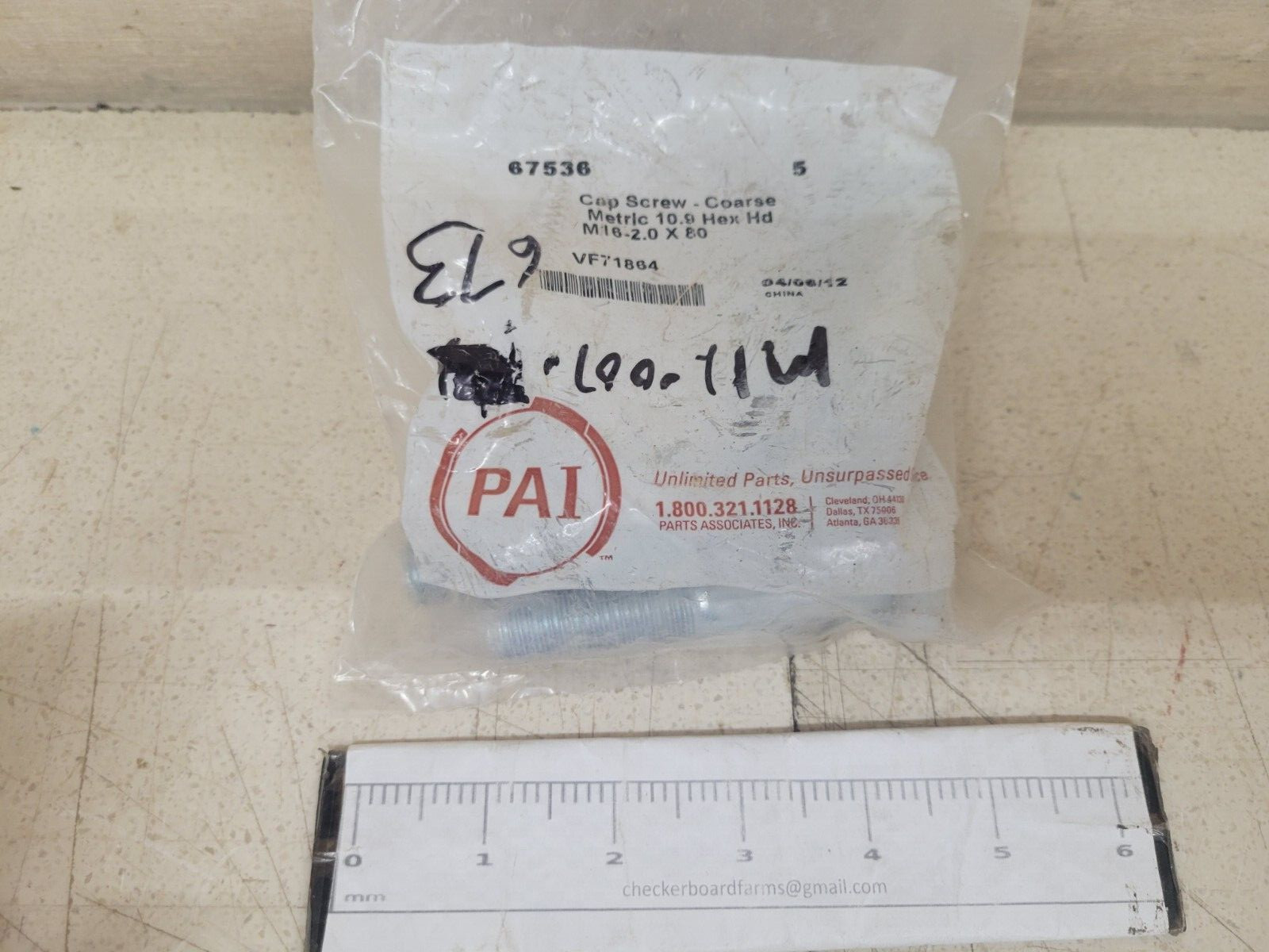 NOS Qty 5 Hex Head Cap Screw Coarse 10.9 M16-2.0 X 80 PAI 67536 VF71864