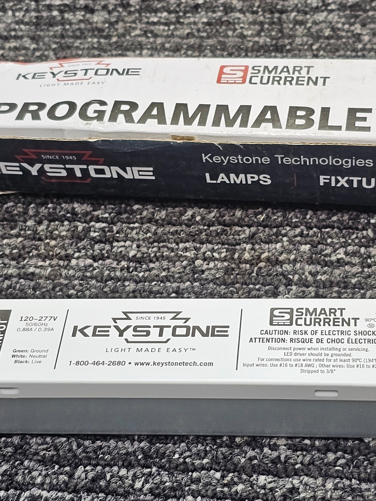 Keystone 85W 120-277V Programmable LED Driver W/ USB-C Port 0-10V Dim