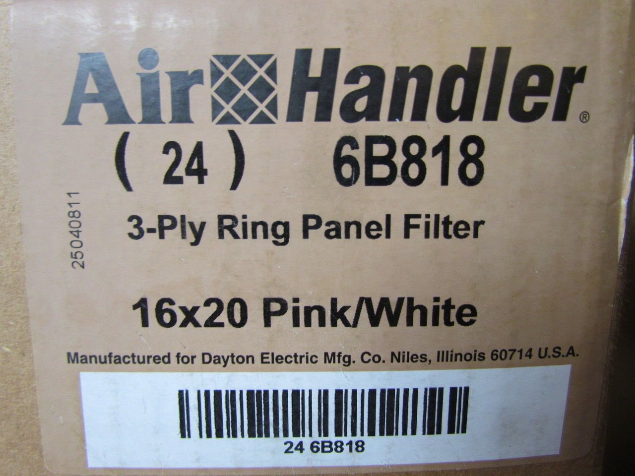 Air Handler 6B818 Three Ply Ring Panel Air Filter 20x16x1 Lot of 12