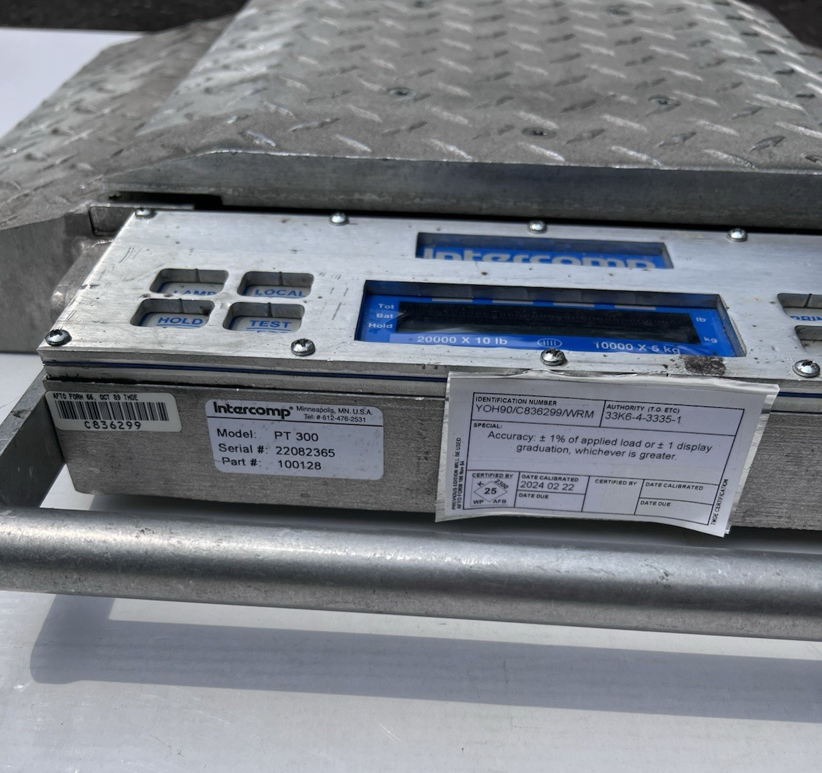 Intercomp PT300 portable wheel load scale 20,000 lb (1 Pieces)