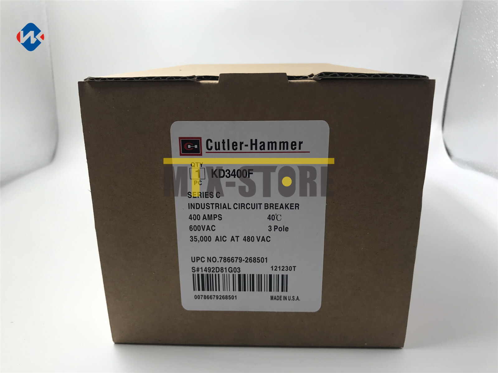 1PCS NEW Cutler Hammer KD3400F 3P 400A 600VAC Circuit Breaker;