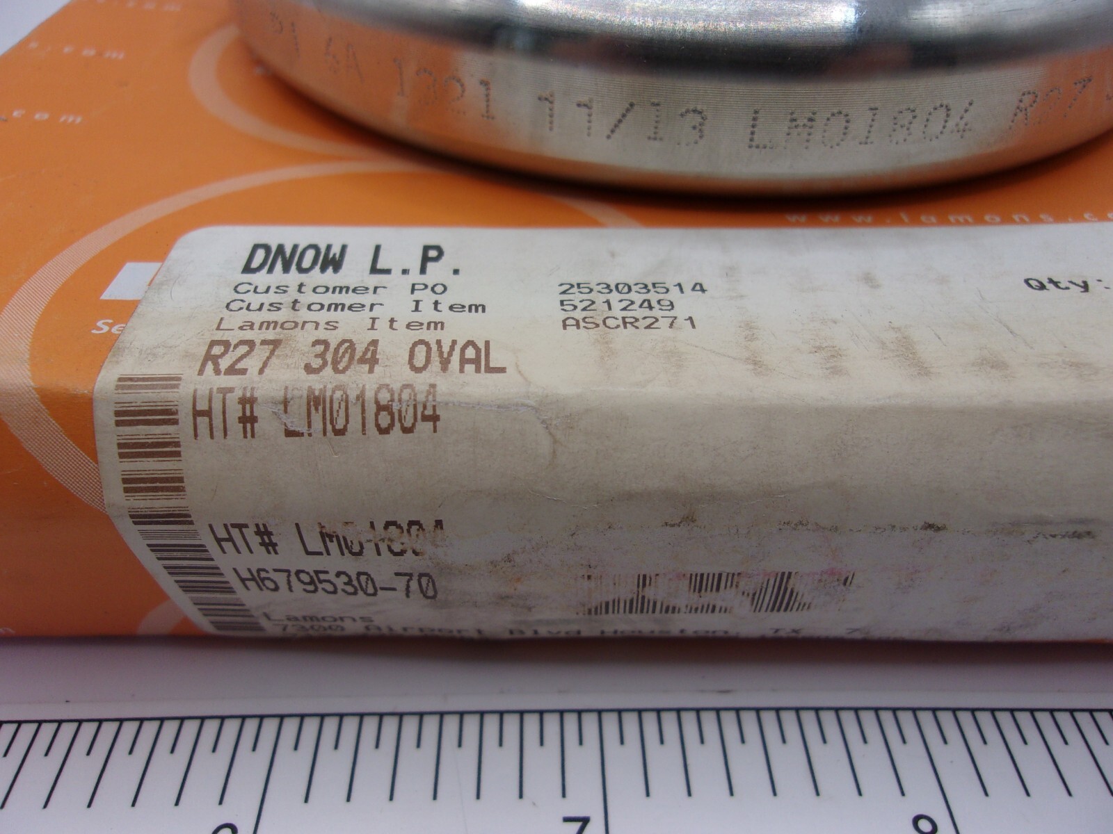 LAMONS API 6A 1321 11/13 LM01804 R27 S304-4, OVAL SEAL, SS-304, 1068A