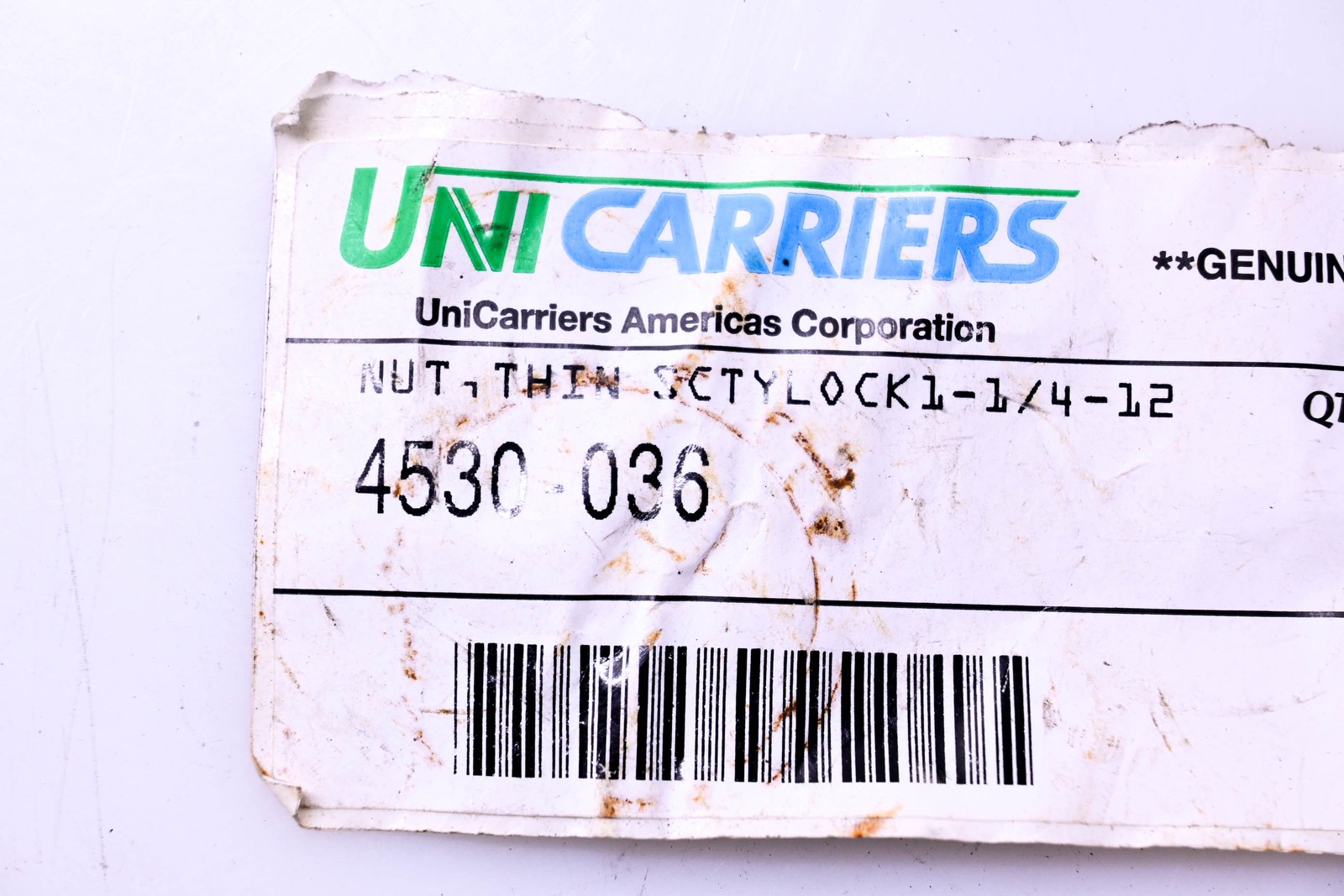 UniCarriers 4530-036 Lock Nut NOS
