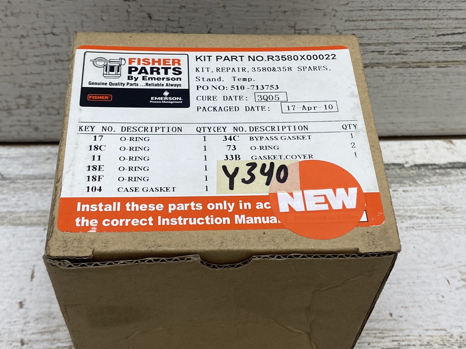 Fisher R3580X00022 Emerson Repair Kit New