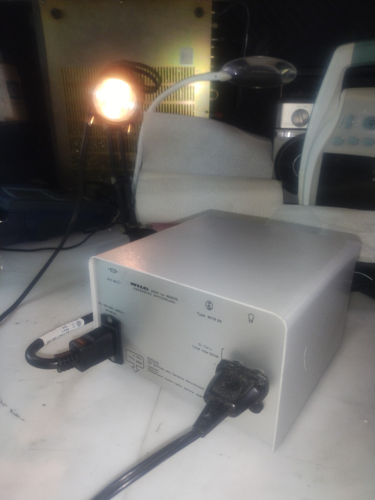 Wild Heerbrugg MTR 28 Microscope Power Supply/Light And Stand