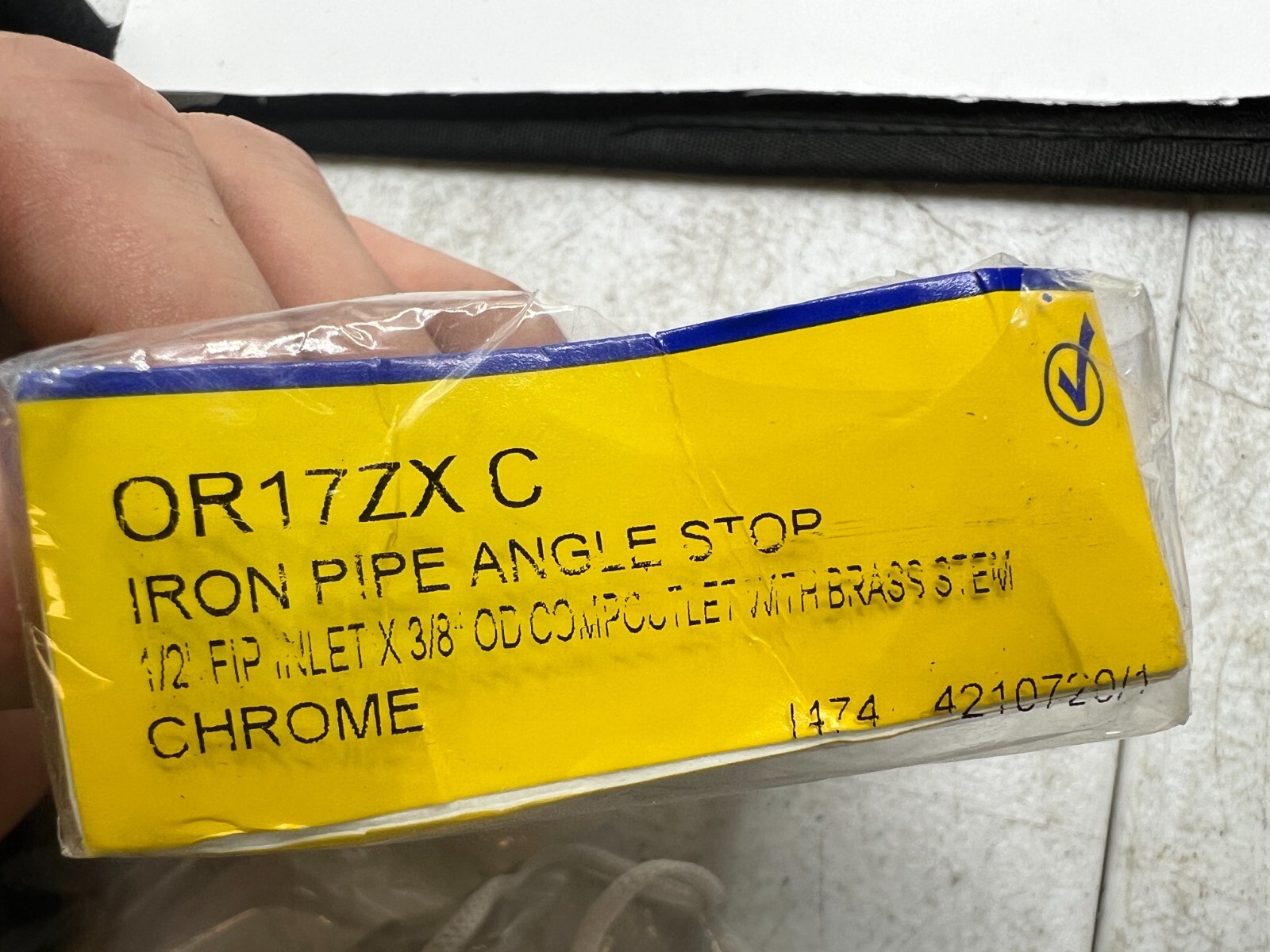 BrassCraft Genuine OR17ZX C Iron Pipe Angle Stop 1/2 in. FIP x 3/8 in. OD Chrome