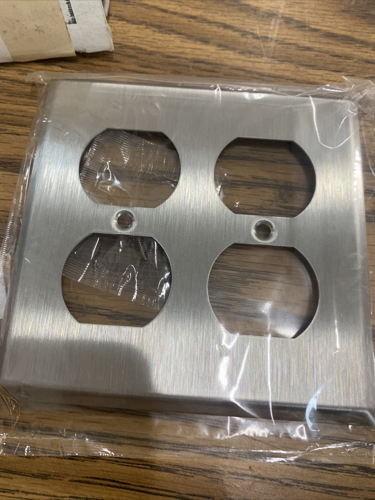 (2) Hubbell S82 2-Gang 2 Duplex Outlet Stainless Steel Covers, Box Not Included