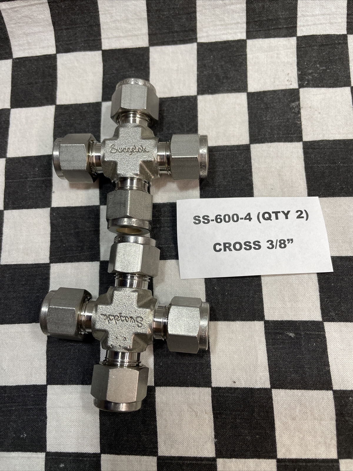 SWAGELOK CROSS 1/4″ & 3/8″, SS-600-4, SS-400-4, SS-400-R-8, SS-600-7-6, LOT OF 9