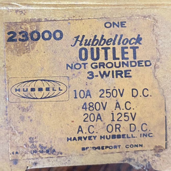Hubbell Non-NEMA Not Grounded 23000 Locking Receptacle Hubbellock *