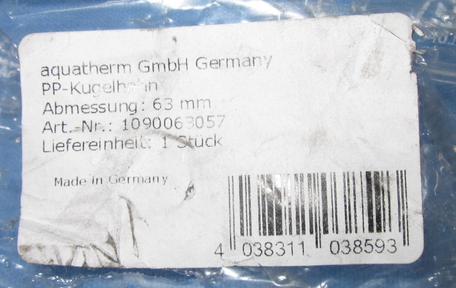 AQUATHERM GmbH ~ Green Pipe PP Fitting 2″ Ball Valve Socket 41498