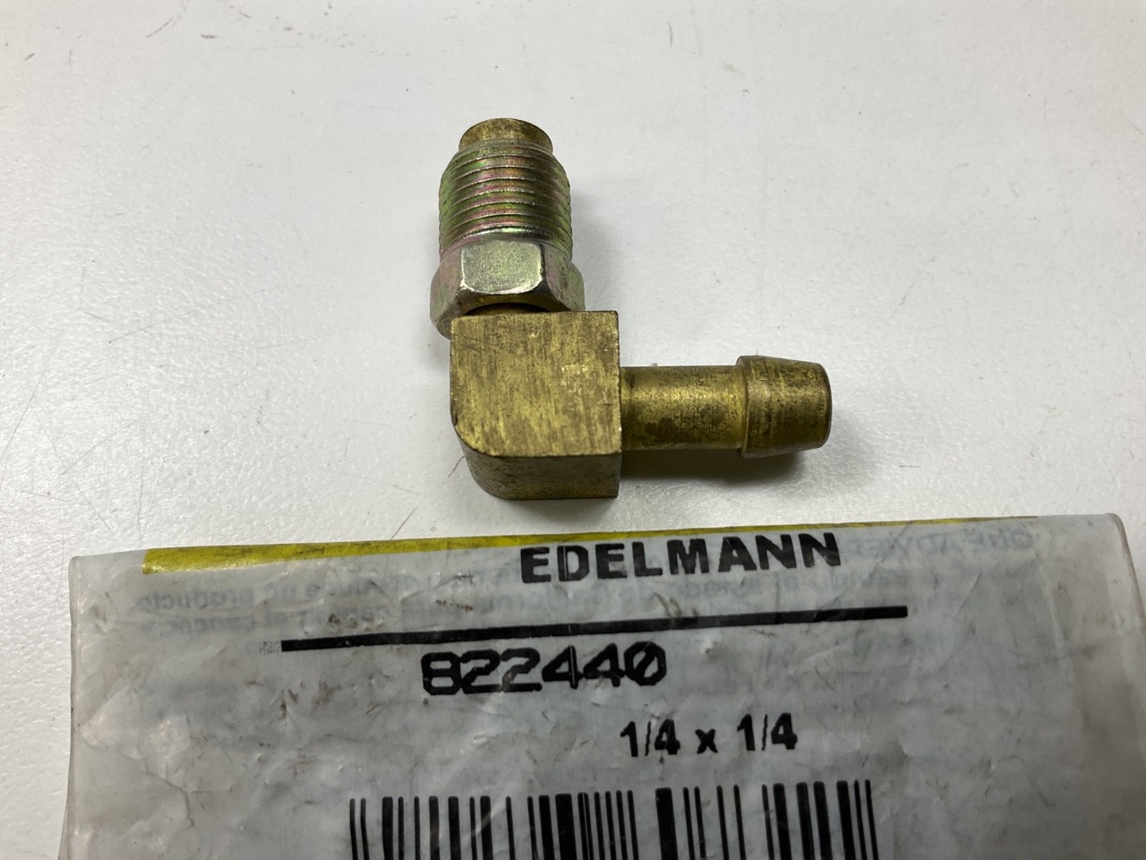 Edelmann 822440 Clamp Style 90 Degree Male Elbow 1/4″ Inv. Flared X 1/4″ Hose