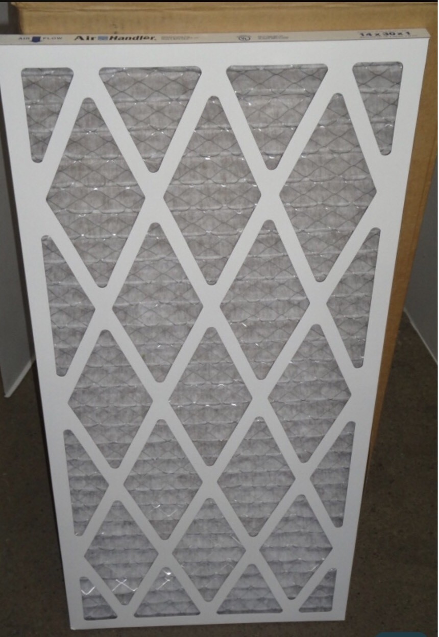 12- Air Handler 6B998 14x30x1 Standard Capacity Pleated Fiberglass Filters NEW!